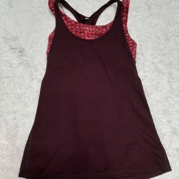 Lululemon Tank Top Womens 6 Red Built In Bra Racerback Strappy Yoga Athletic 4 - Picture 1 of 7